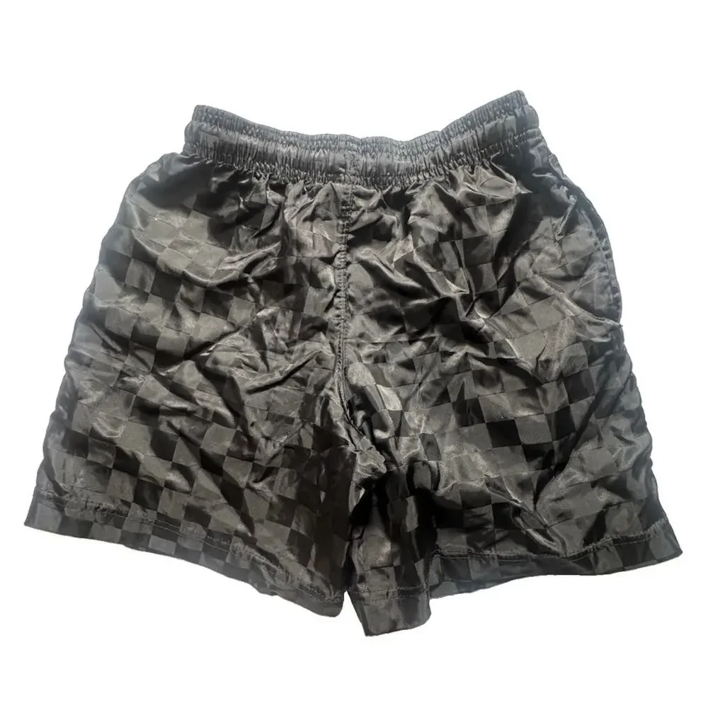 Umbro Black Checker Soccer Athletic Shorts Boys Size M Drawstring Lightweight